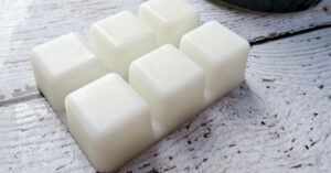 Homemade wax melts made from coconut oil and fragrance oil
