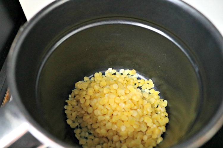 beeswax in a double boiler