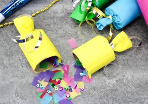 DIY party poppers for kids on New Year's Eve