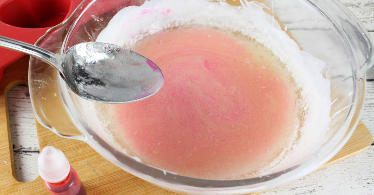 Stirred up pink melt and pour soap