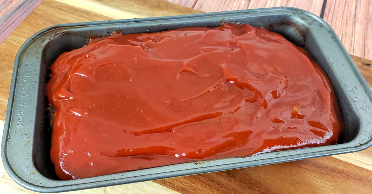Glaze spread over gluten free meatloaf that has been baked for 30 minutes already.