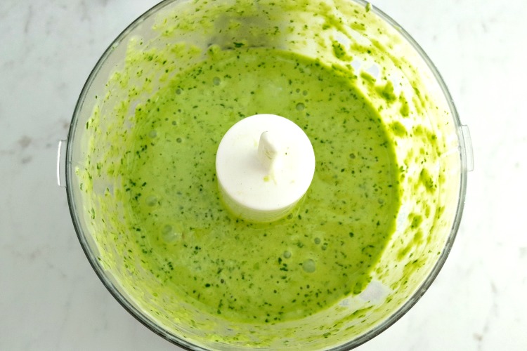 Blended up jalepeno cilantro sauce
