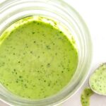 This Jalapeno Cilantro Sauce tastes amazing on my keto taco shells. It's super easy to make. Just whip it up in your food processor or high powered blender in minutes!