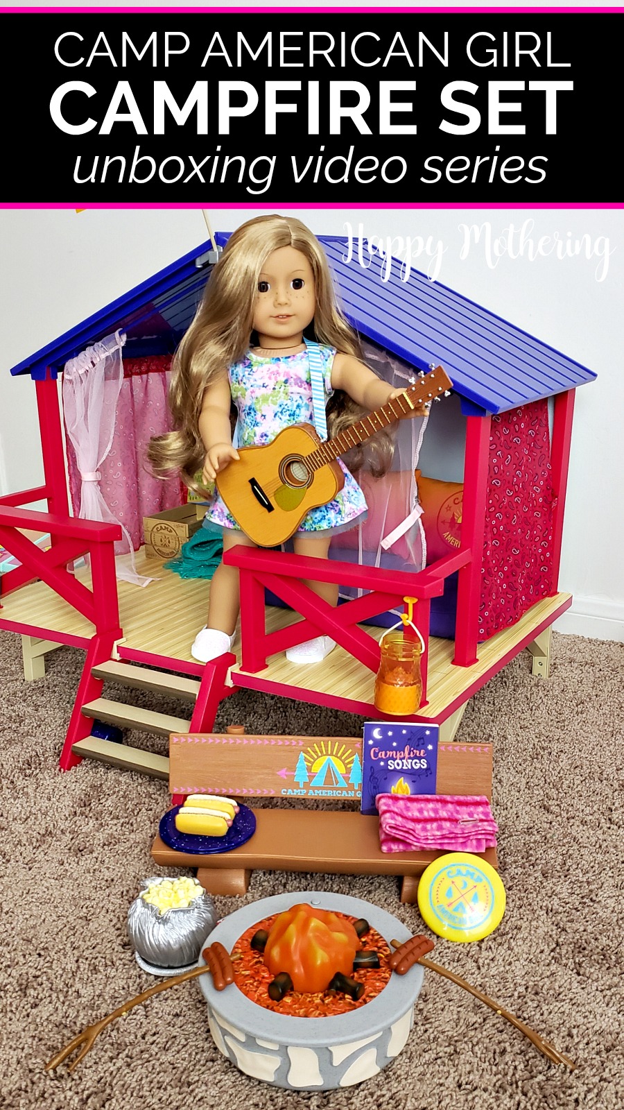 Do you want to see the Camp American Girl Campfire set up close? Watch Kaylee and I unbox it and get a peek at each included accessory!