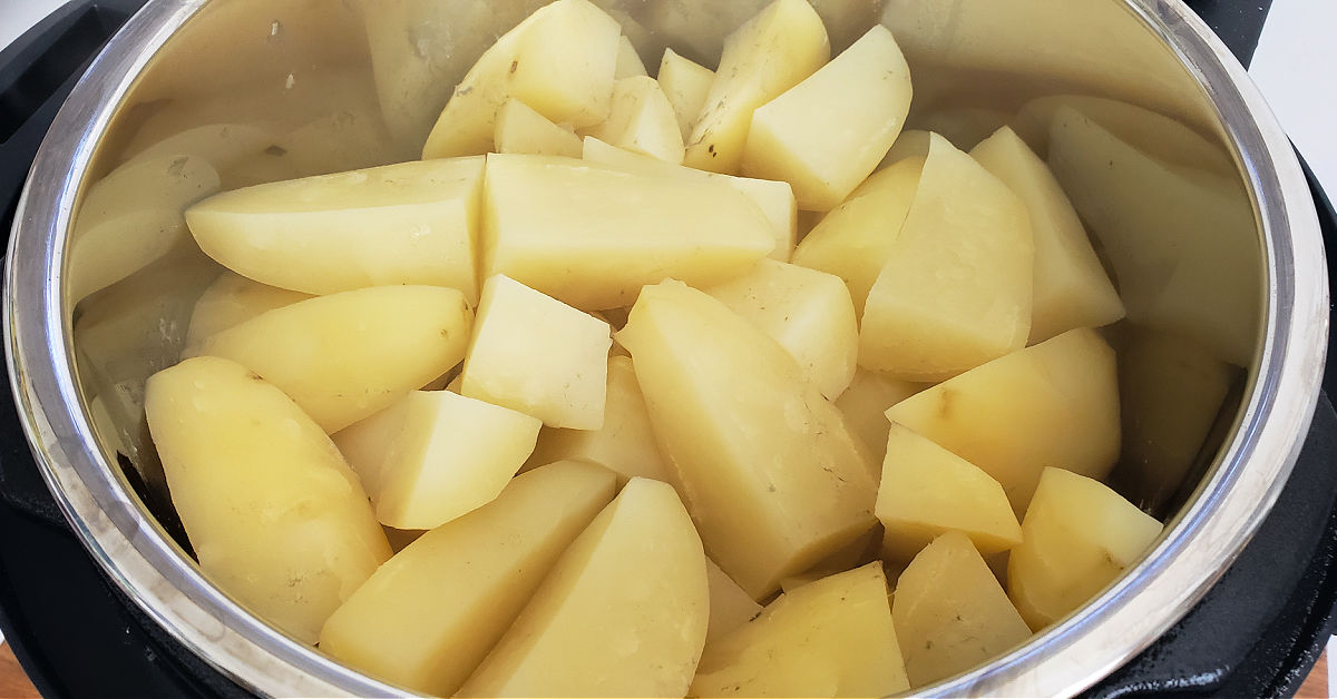 Cooked russet potatoes in Instant Pot.
