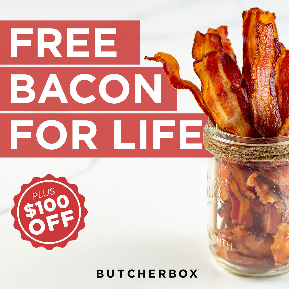 Free Bacon For Life Advertisement.