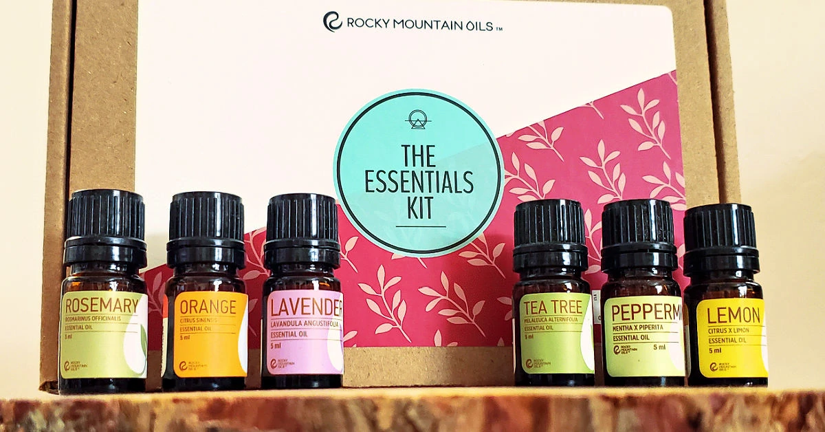 The Essentials Kit from Rocky Mountain Essential Oils includes six 5ml bottles of popular oils.