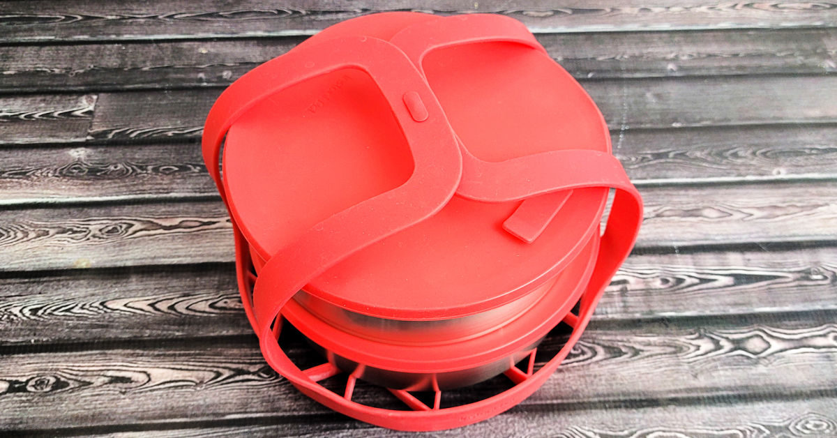 Instant Pot silicone sling with stackable pans in it.