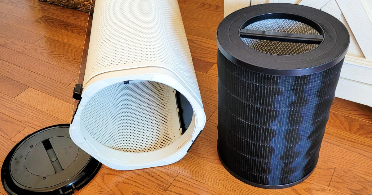 The Air Health Skye Air Purifier has a large 5-stage filter that is easy to install.